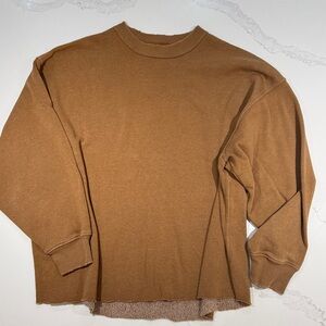 American Eagle Outfitters Amazingly Soft Tan Fleece-Lined Sweater